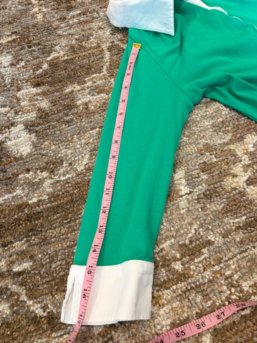 Westbound Green Polo Top with White Collar
